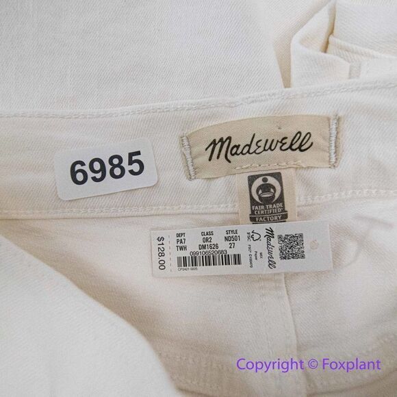 NEW Madewell The High-Rise Perfect Vintage Jean in Tile White, 27 - Picture 13 of 16